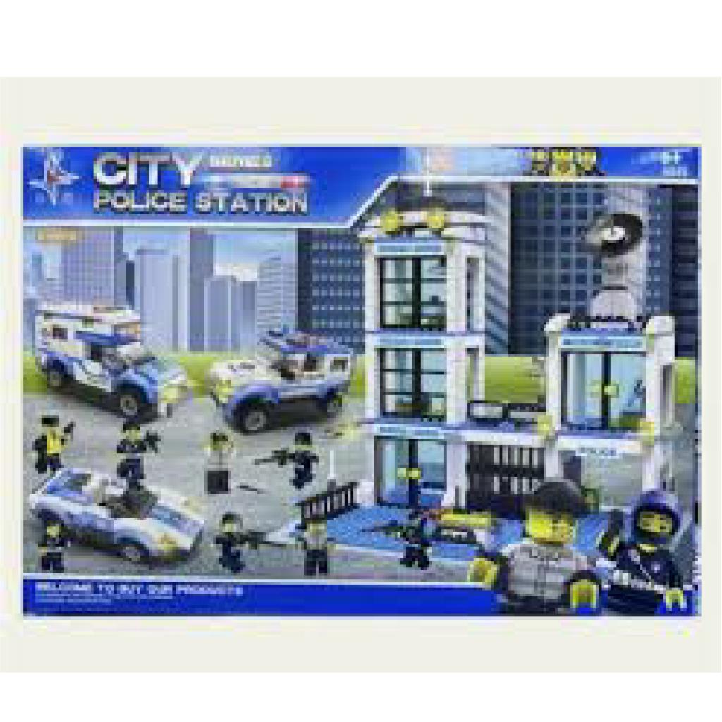 Building Blocks Set - City Police Department (Including 8 Figures) 818 Pcs